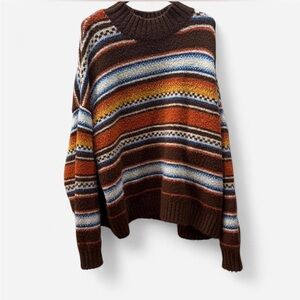 Anthropologie Callahan Knitwear in Rich Brown and Orange